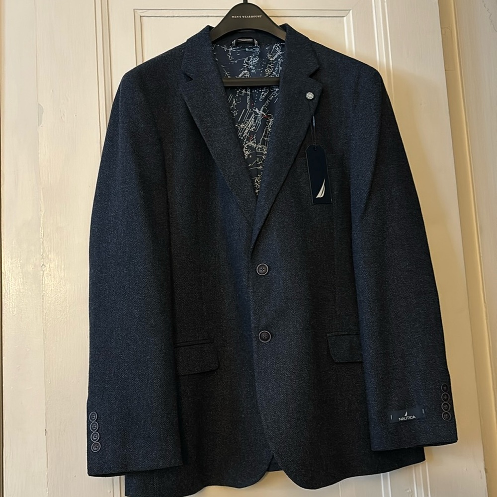 Navy blue Nautical Soft Tweed Blazer